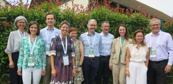 De gauche à droite : Stéphanie Verrier (Trodat), Alexandra Roussel (3M), Philippe Surun (Bic), Nadège Helary (Staedtler), Florence Breton Remia (Exacompta-Clairefontaine), Jérôme Guérin (Acco Brands), Christophe Le Boulicaut (Stabilo), Christel Foulloy (Euro Pentel), Vanessa Viquel-Delangre (Viquel) et Philippe Richoux (Avery). 